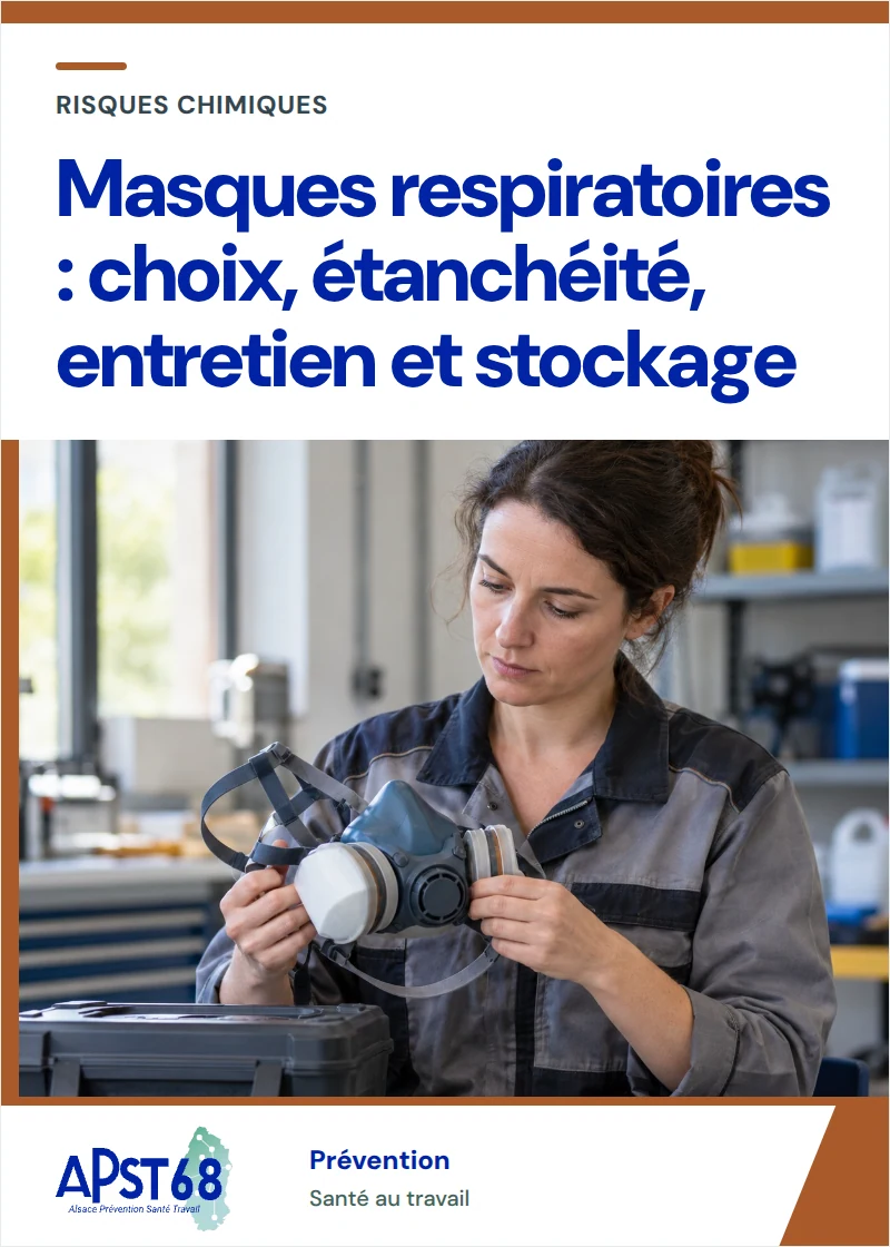 Masques respiratoires : choix, étanchéité, entretien et stockage